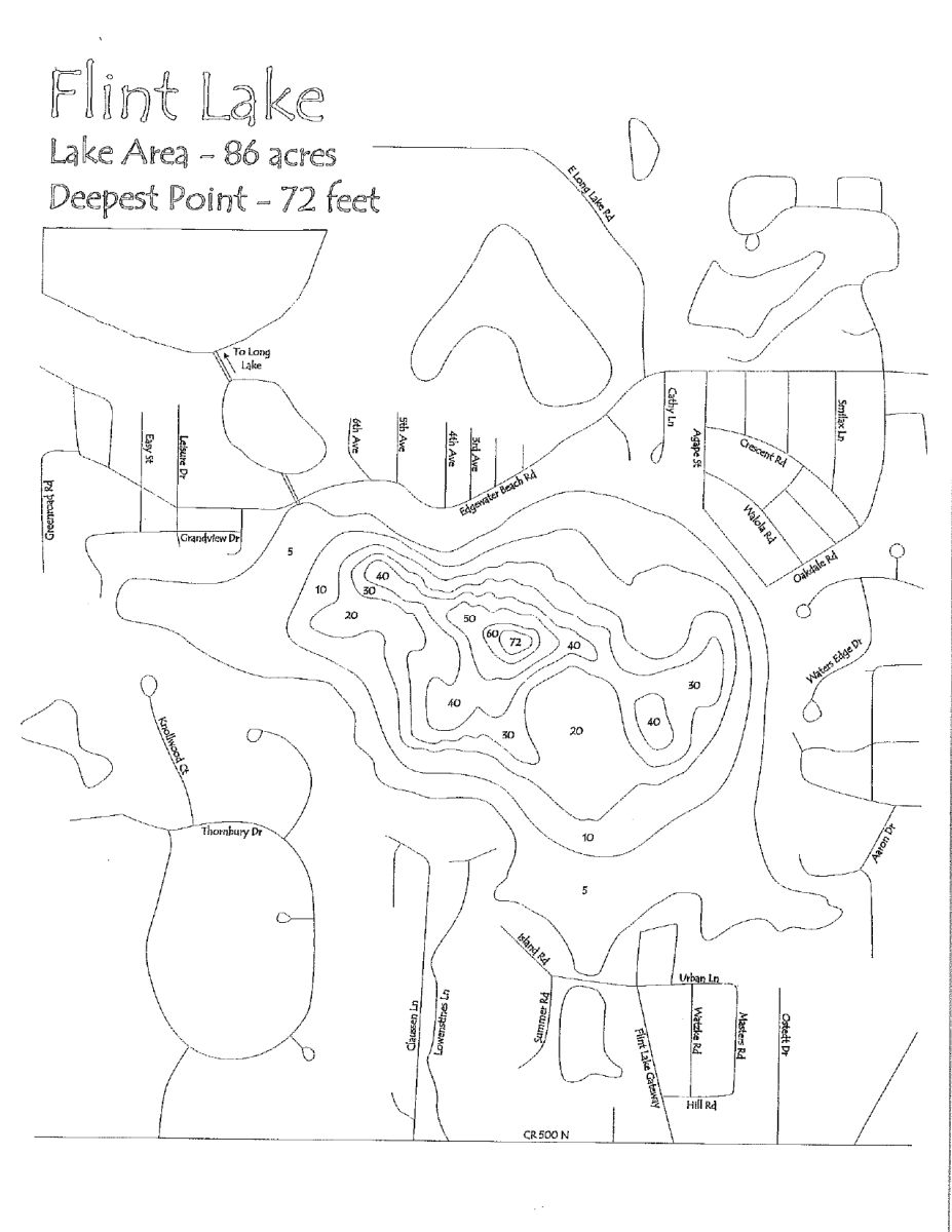 Bathymetric Map of Flint Lake