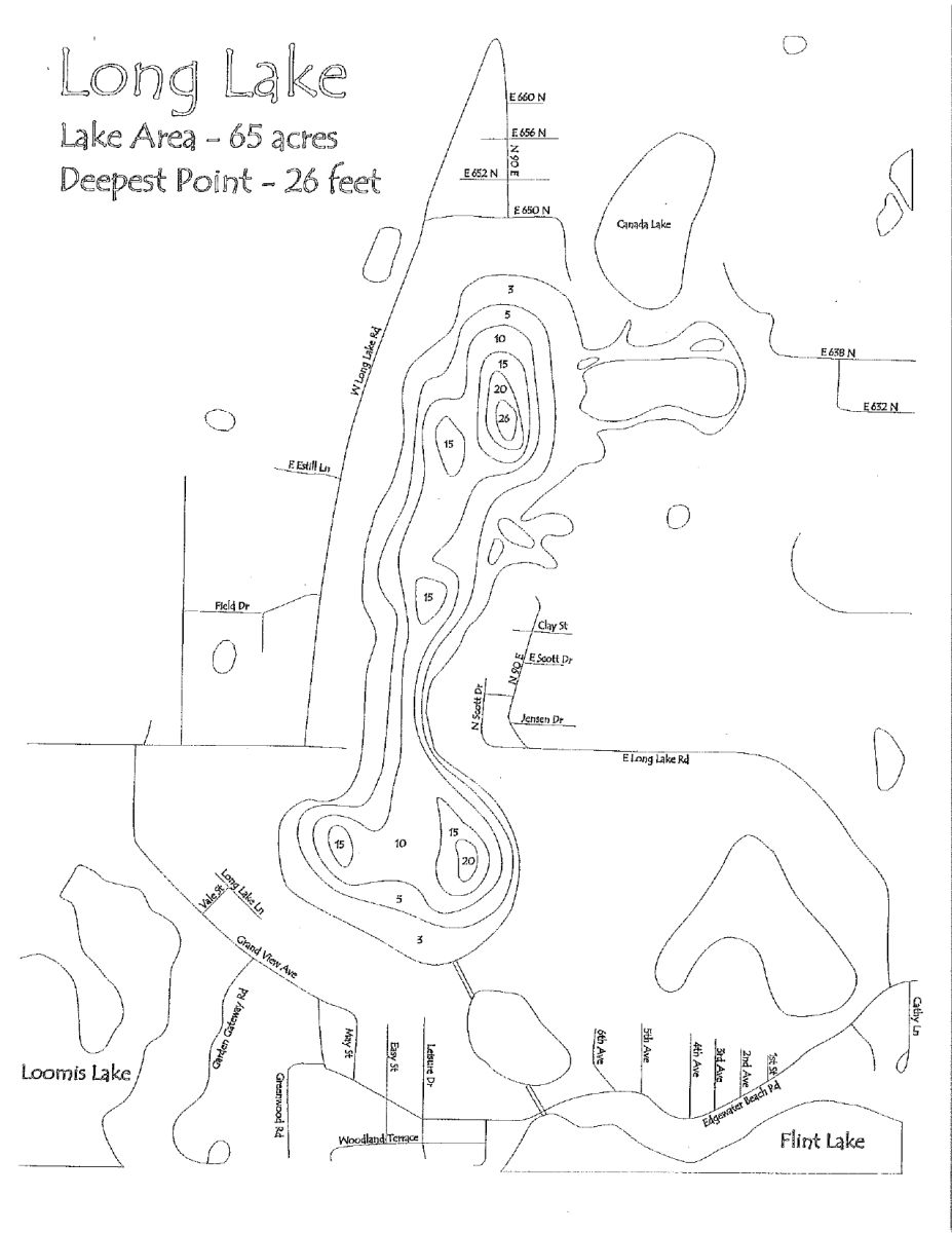 Bathymetric Map of Long Lake