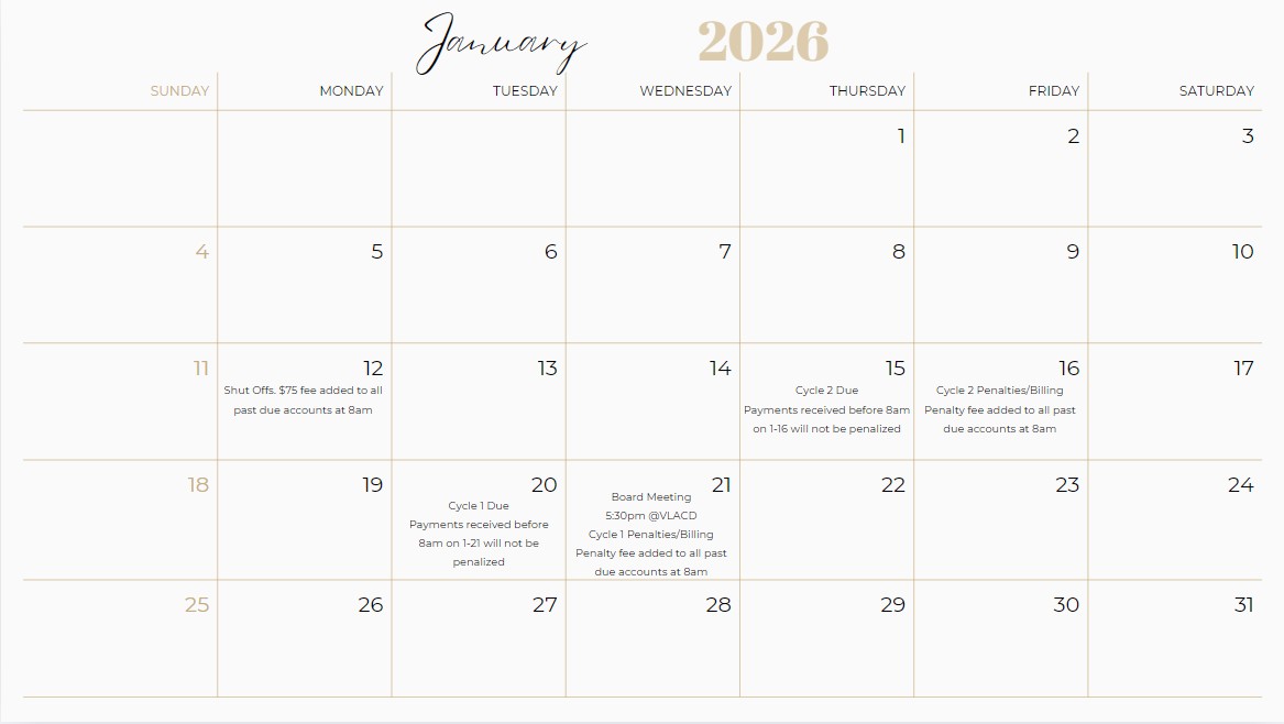 January 2026 Calendar
