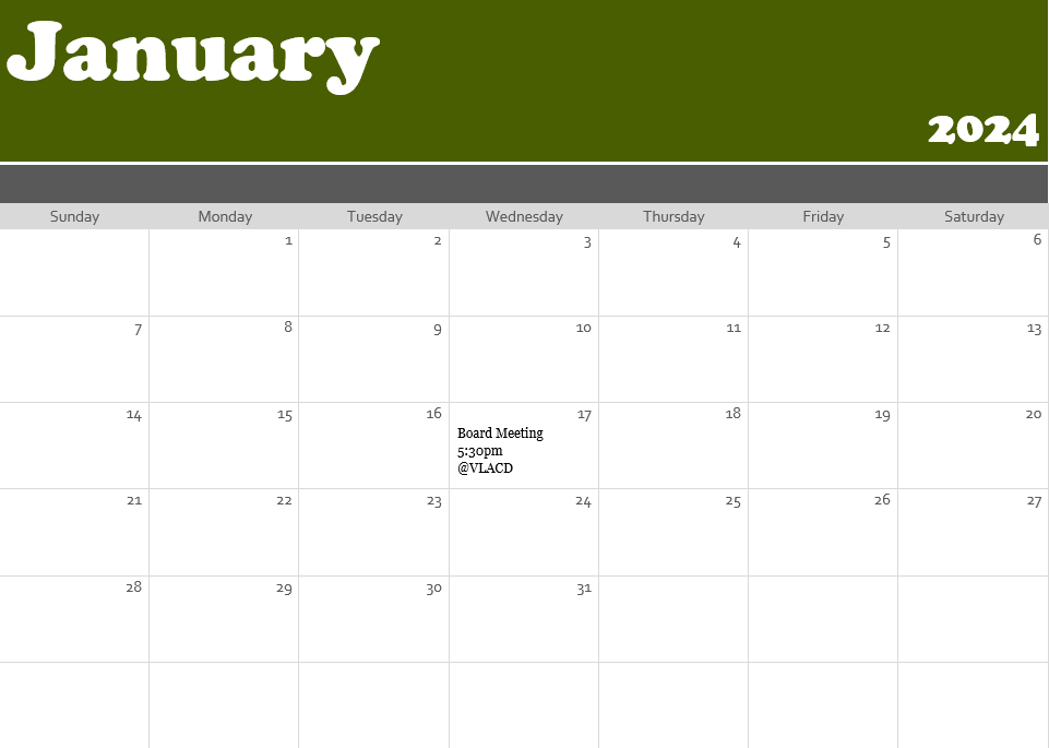 Calendar | Valparaiso Lakes Area Conservancy District