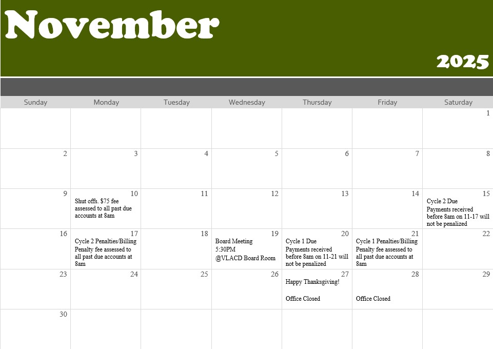 November 2025 Calendar Events and Schedule