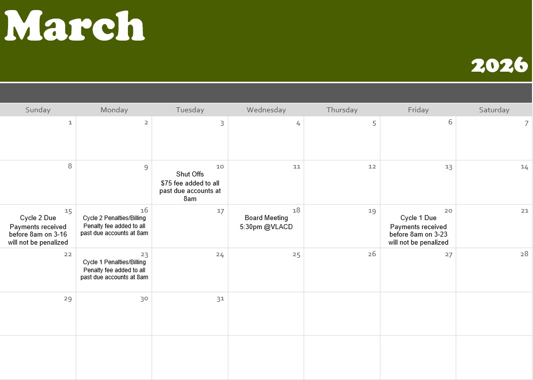 March 2026 Calendar Events